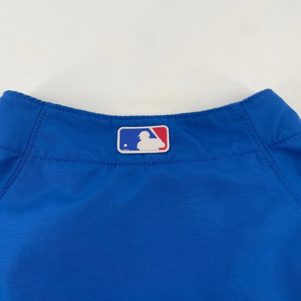 Majestic Chicago Cubs Pullover Mens Large Blue 1/4 Zip Windbreaker MLB Authentic